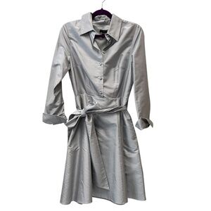 Talbots Silk Matte Taffeta ? Cuffed Sleeve Dress Size 10P